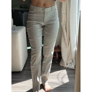 Annette Gortz Gray Linen Blend Straight Leg Pants EU 38 Minimalist